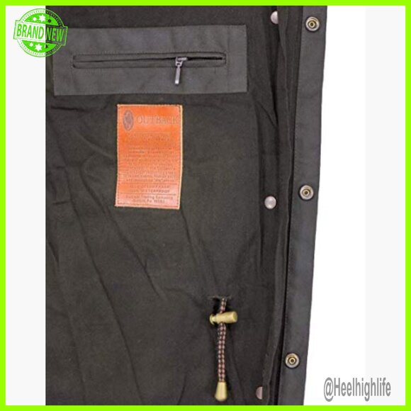 Waterproof Oilskin Duster Coat Full Length Rain Slicker Adjustable Waist - Picture 7 of 7